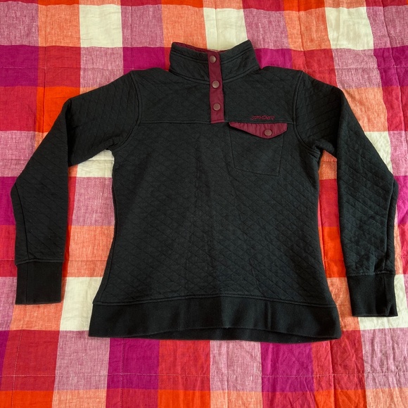 Women's Spyder Long Sleeve Black / Purple Pullover Sweater Size Small / Medium - Picture 8 of 16